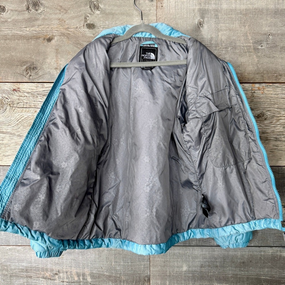 The North Face Girls Star Quilted Puffer‎ Jacket M Light Blue Full Zip READ* - Picture 9 of 15